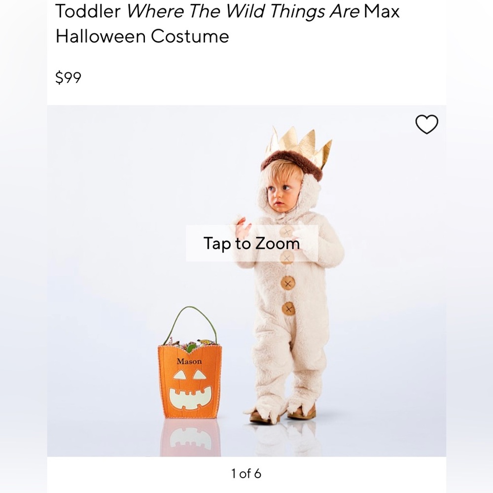 Pottery barn kids where the wild things are costume